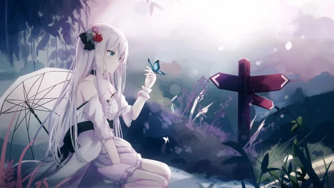 PC Butterfly Anime Girl Live Wallpaper Free - Free Live Wallpaper