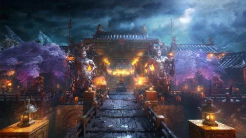 4K Rain In Buddhist Temple Live Wallpaper For PC - Free Live Wallpaper