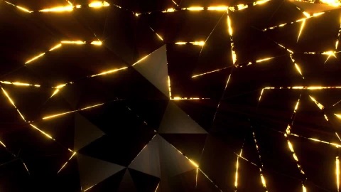Geometric Neon Gold Triangular Live Wallpaper - Free Live Wallpaper