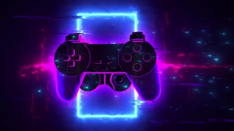 Cyberpunk Hi-Tech Glitchy Neon Gamepad Live Wallpaper - Free Live Wallpaper