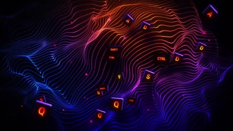 Orange Neon Keyboard Keys Live Wallpaper - Free Live Wallpaper