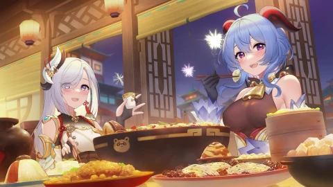 PC Anime Shenhe x Ganyu Live Wallpaper - Free Live Wallpaper