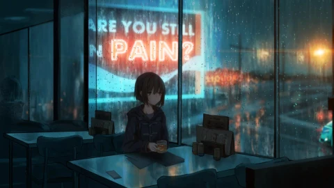 PC HD Drink Tea The Rain Live Anime Wallpaper - Free Live Wallpaper