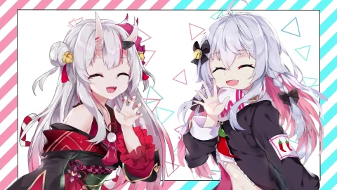 PC HD Kagura Nana & Nakiri Ayame Live Anime Wallpaper - Free Live Wallpaper