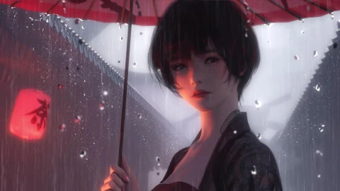 PC HD Rain Girl Live Anime Wallpaper - Free Live Wallpaper
