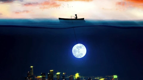 PC Desktop Catching The Moon In Ocean Live Wallpaper - Free Live Wallpaper