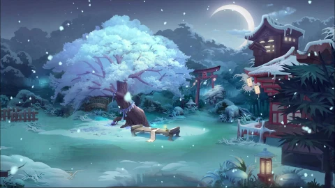 PC Desktop Moonlight Courtyard Onmyoji Live Wallpaper - Free Live Wallpaper