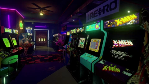 PC Desktop Retro Arcade Room Desktop Live Wallpaper - Free Live Wallpaper