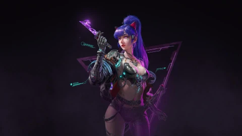 PC Desktop Cyberpunk Girl Character Animation 1 Live Wallpaper - Free Live Wallpaper