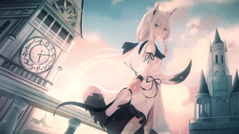 PC Desktop Shirakami Fubuki Virtual Youtuber Desktop Live Wallpaper - Free Live Wallpaper
