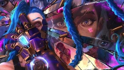 PC Desktop Jinx Vi Arcane Netflix Series Lol Art Hd Wallpaper 22 Live Wallpaper - Free Live Wallpaper