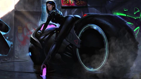 Burnout Cyberpunk Motorcycle Live Wallpaper - Free Live Wallpaper