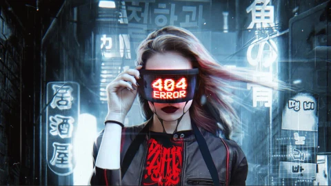 Cyber Girl 404 Error Live Wallpaper For PC - Free Live Wallpaper