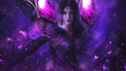 Kaisa Purple Butterflies Lol Live Wallpaper For Pc - Free Live Wallpaper