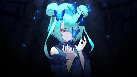 Uruha Rushia Butterfly Virtual Youtuber HD Live Wallpaper For PC - Free Live Wallpaper