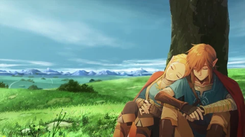 Link And Zelda Resting The Legend Of Zelda Breath Of The Wild HD Live Wallpaper For PC - Free Live Wallpaper