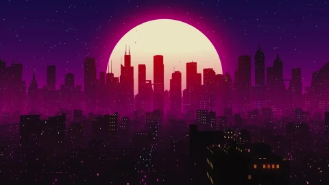 Synthwave City HD Live Wallpaper For PC - Free Live Wallpaper