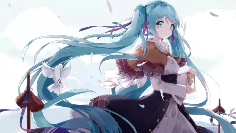 Hatsune Miku With Dove HD Live Wallpaper For PC - Free Live Wallpaper