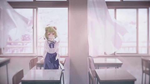 Uruha Rushia In Classroom HD Live Wallpaper For PC - Free Live Wallpaper