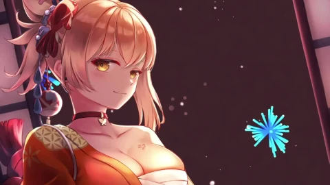 Yoimiya Fireworks Genshin Impact HD Live Wallpaper For PC - Free Live Wallpaper