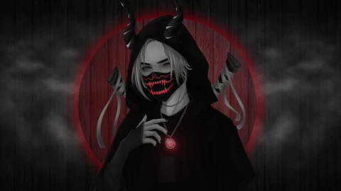 Samurai Red Mask Girl HD Live Wallpaper For PC - Free Live Wallpaper