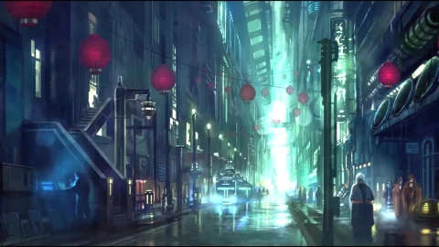 Rainy Chinatown Road HD Live Wallpaper For PC - Free Live Wallpaper