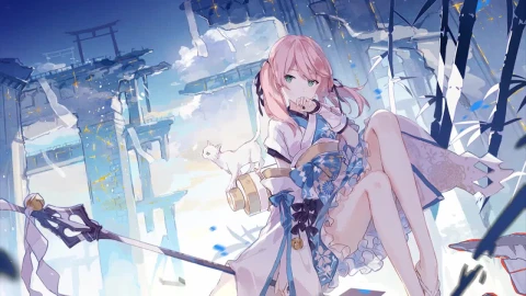 Anime Girl In Kimono HD Live Wallpaper For PC - Free Live Wallpaper