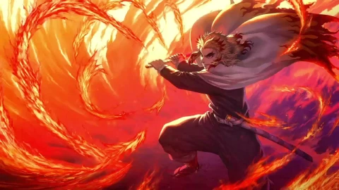 Rengoku Kyoujurou Flame Breathing Kimetsu No Yaiba HD Live Wallpaper For PC - Free Live Wallpaper