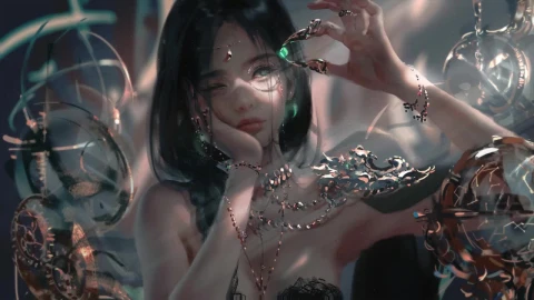Princess Aeolian Checking Out Her Jewelry Ghostblade HD Live Wallpaper For PC - Free Live Wallpaper