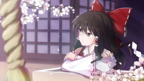 Reimu Hakurei Cherry Blossom Touhou HD Live Wallpaper For PC - Free Live Wallpaper