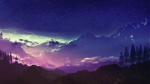 Starry Night In The Mountains HD Live Wallpaper For PC - Free Live Wallpaper