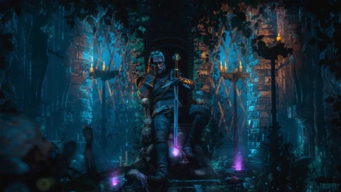 Geralt Sitting On The Throne The Witcher 3 Wild Hunt HD Live Wallpaper For PC - Free Live Wallpaper