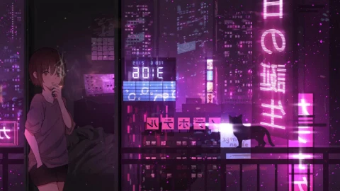 Anime Girl Smoking HD Live Wallpaper For PC - Free Live Wallpaper
