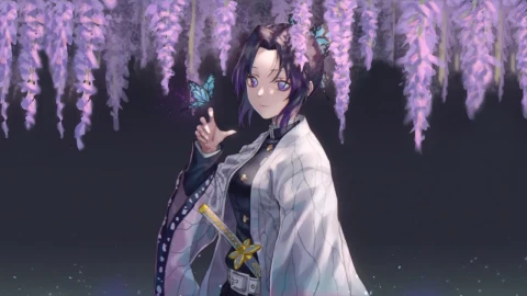 Shinobu Kochou And Wisteria Kimetsu No Yaiba HD Live Wallpaper For PC - Free Live Wallpaper