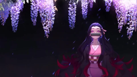 Nezuko Kamado Wisteria Kimetsu No Yaiba HD Live Wallpaper For PC - Free Live Wallpaper