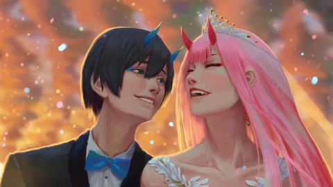 Hiro And Zero Two Married Darling In The Franxx HD Live Wallpaper For PC - Free Live Wallpaper