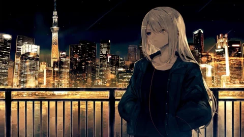 Higuchi Kaede Night City Virtual Youtuber HD Live Wallpaper For PC - Free Live Wallpaper