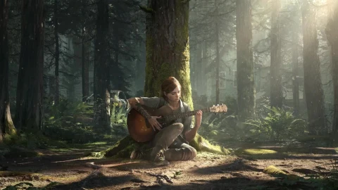 Ellie Playing Guitar In The Jungle The Last Of Us Part Ii HD Live Wallpaper For PC - Free Live Wallpaper