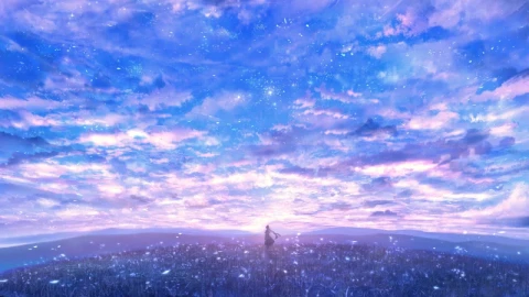 Anime Girl Under The Beautiful Sky HD Live Wallpaper For PC - Free Live Wallpaper