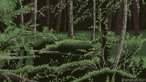 Forest Pond Pixel HD Live Wallpaper For PC - Free Live Wallpaper