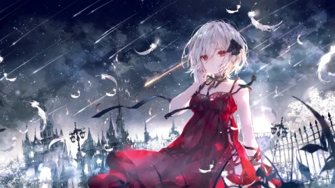 Anime Girl In Meteor Shower HD Live Wallpaper For PC - Free Live Wallpaper
