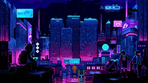 Cyberpunk Gaming Pixel HD Live Wallpaper For PC - Free Live Wallpaper