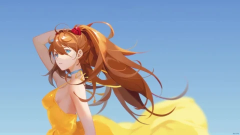 Asuka Summer Dress Evangelion HD Live Wallpaper For PC - Free Live Wallpaper