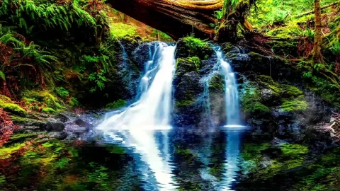 Waterfall In Serene Forest HD Live Wallpaper For PC - Free Live Wallpaper