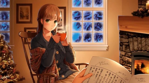 Hina Tachibana Drinking Hot Coffee Domestic Na Kanojo HD Live Wallpaper For PC - Free Live Wallpaper