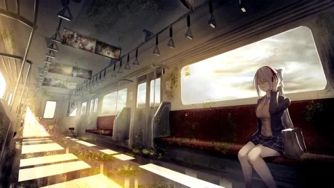 Higuchi Kaede Listening To Music On The Train HD Live Wallpaper For PC - Free Live Wallpaper