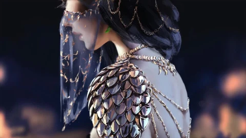 Fantasy Girl Wearing Veil Mask Ghostblade HD Live Wallpaper For PC - Free Live Wallpaper