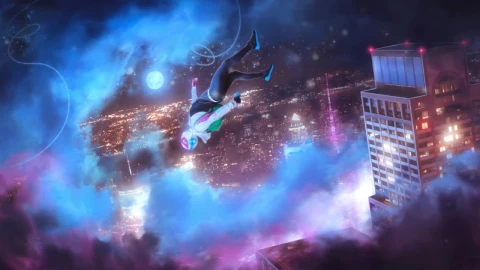 Gwen Stacy Upside Down Spider Man Into The Spider Verse HD Live Wallpaper For PC - Free Live Wallpaper