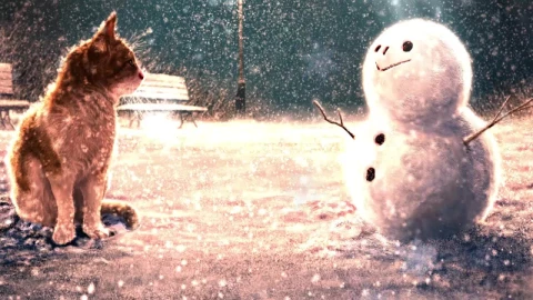 Cat And Snowman HD Live Wallpaper For PC - Free Live Wallpaper