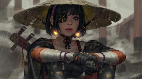 Samurai Girl Chilling HD Live Wallpaper For PC - Free Live Wallpaper